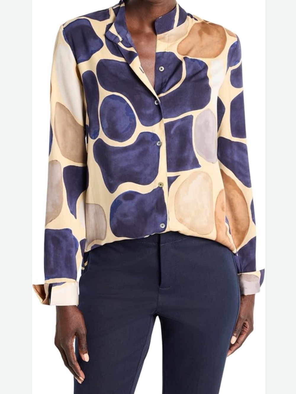 Nic + Zoe pebble print button up blouse